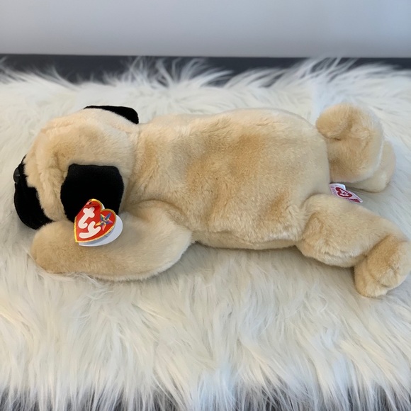 Ty (24) Cream and Black Plush Pug “Pugsly” - Picture 5 of 10